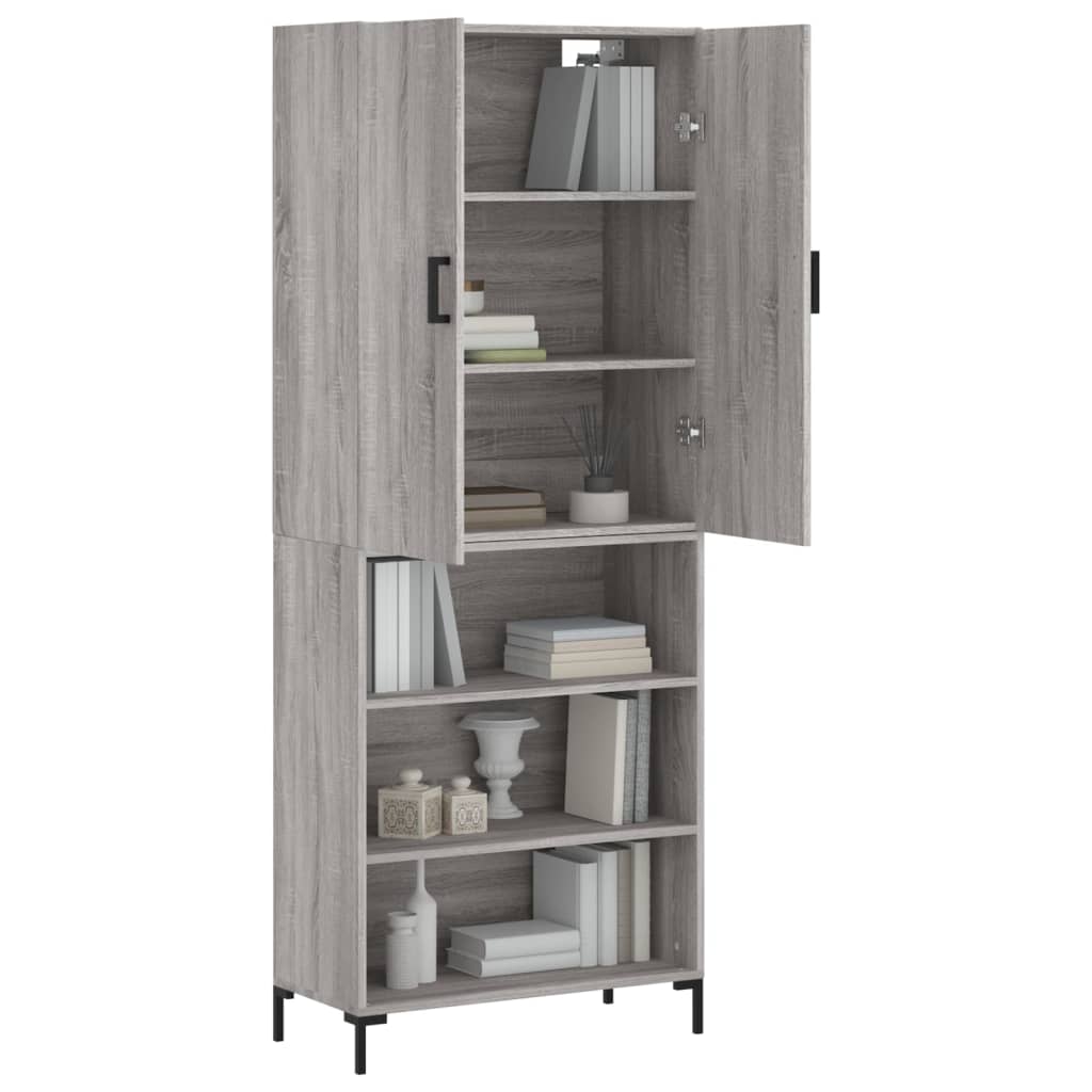 Image Buffet haut Sonoma gris 69,5x34x180 cm Bois d'ingénierie | Xios Store SNC vidaXL Xios Store SNC