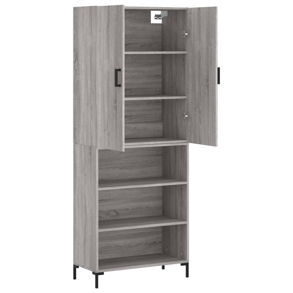 Image Buffet haut Sonoma gris 69,5x34x180 cm Bois d'ingénierie | Xios Store SNC vidaXL Xios Store SNC