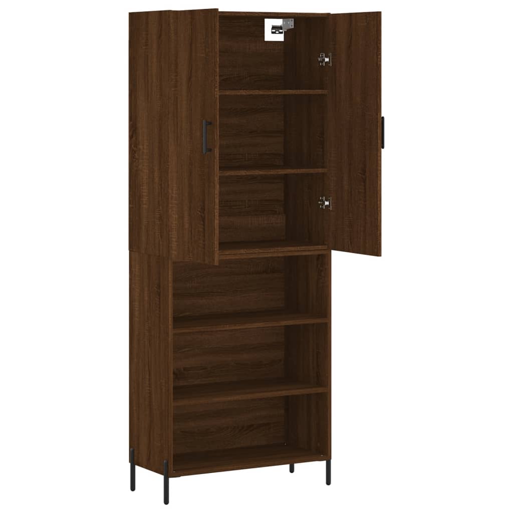 Image Buffet haut Chêne marron 69,5x34x180 cm Bois d'ingénierie | Xios Store SNC vidaXL Xios Store SNC