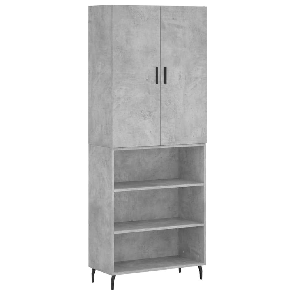 Image Buffet haut Gris béton 69,5x34x180 cm Bois d'ingénierie | Xios Store SNC vidaXL Xios Store SNC