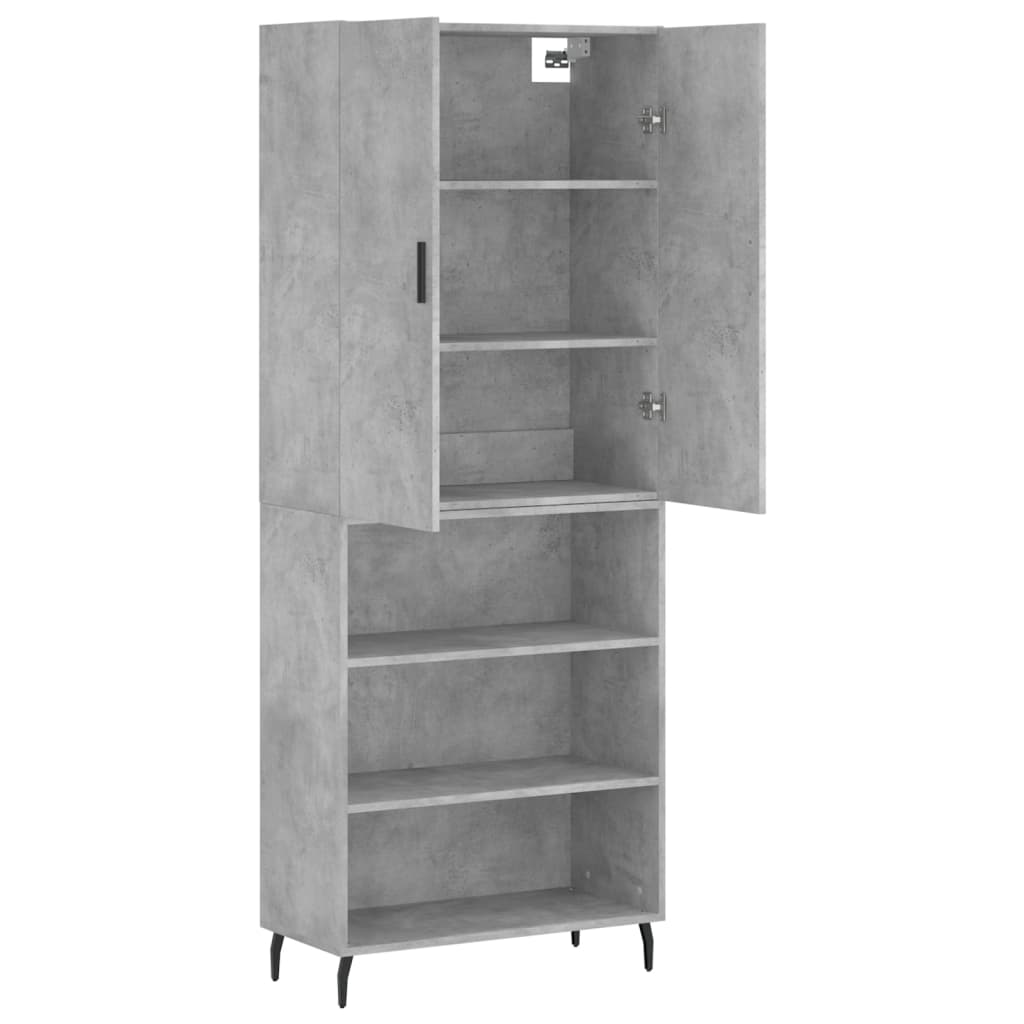 Image Buffet haut Gris béton 69,5x34x180 cm Bois d'ingénierie | Xios Store SNC vidaXL Xios Store SNC