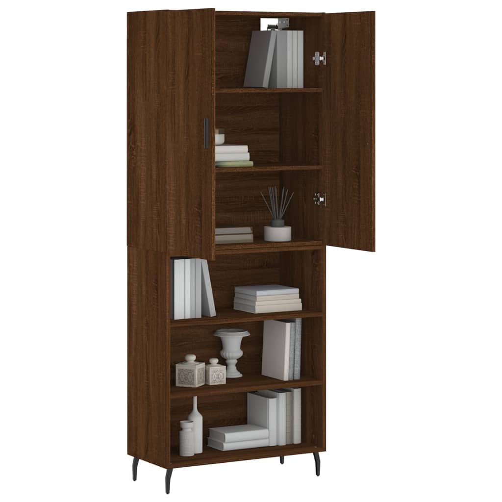 Image Buffet haut Chêne marron 69,5x34x180 cm Bois d'ingénierie | Xios Store SNC vidaXL Xios Store SNC