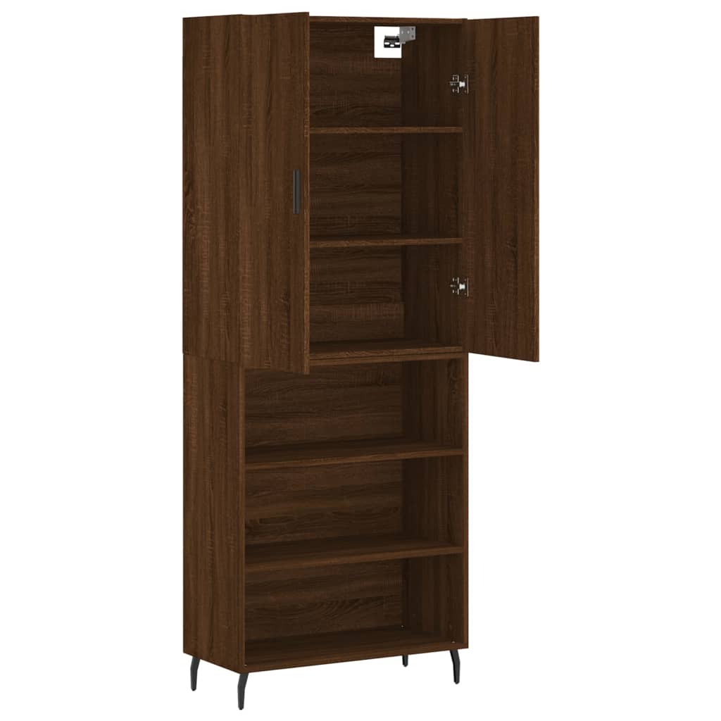 Image Buffet haut Chêne marron 69,5x34x180 cm Bois d'ingénierie | Xios Store SNC vidaXL Xios Store SNC