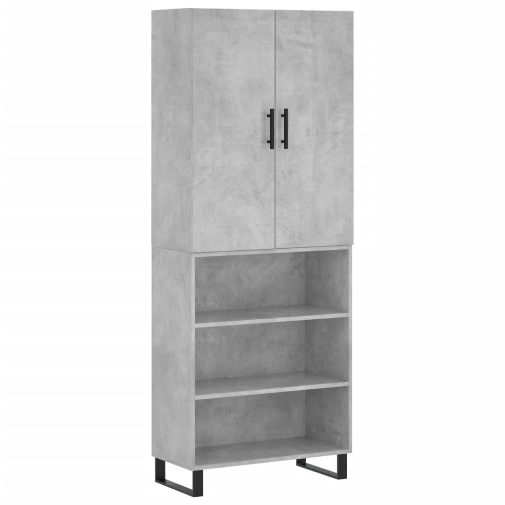 Image Buffet haut Gris béton 69,5x34x180 cm Bois d'ingénierie | Xios Store SNC vidaXL Xios Store SNC