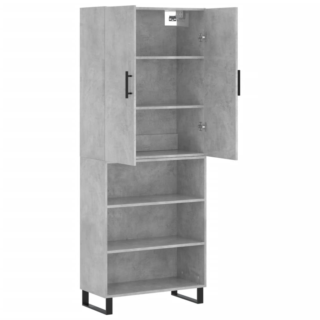 Image Buffet haut Gris béton 69,5x34x180 cm Bois d'ingénierie | Xios Store SNC vidaXL Xios Store SNC