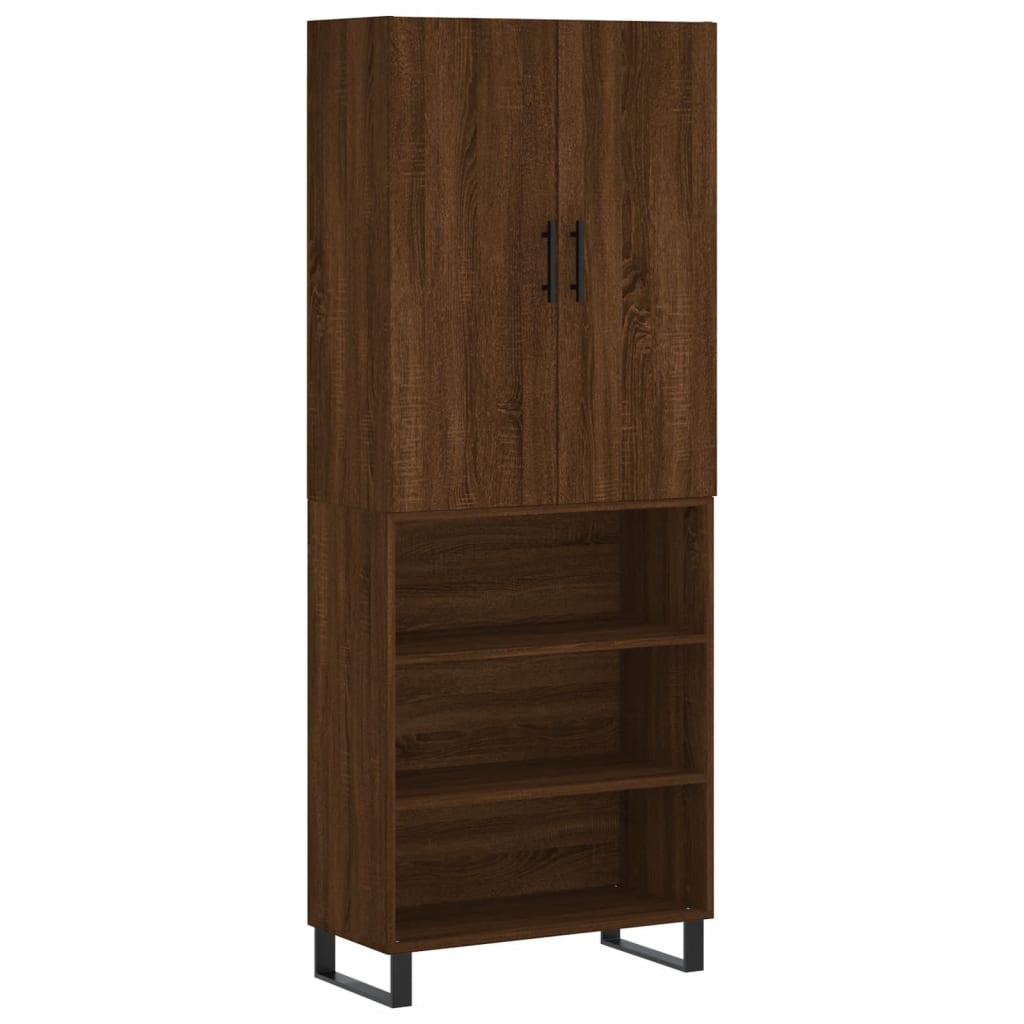 Image Buffet haut Chêne marron 69,5x34x180 cm Bois d'ingénierie | Xios Store SNC vidaXL Xios Store SNC