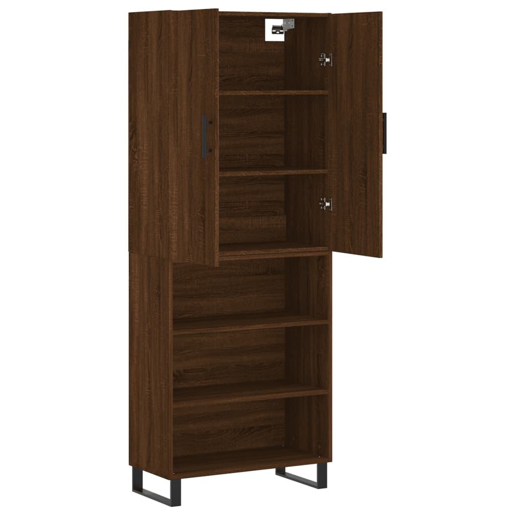 Image Buffet haut Chêne marron 69,5x34x180 cm Bois d'ingénierie | Xios Store SNC vidaXL Xios Store SNC