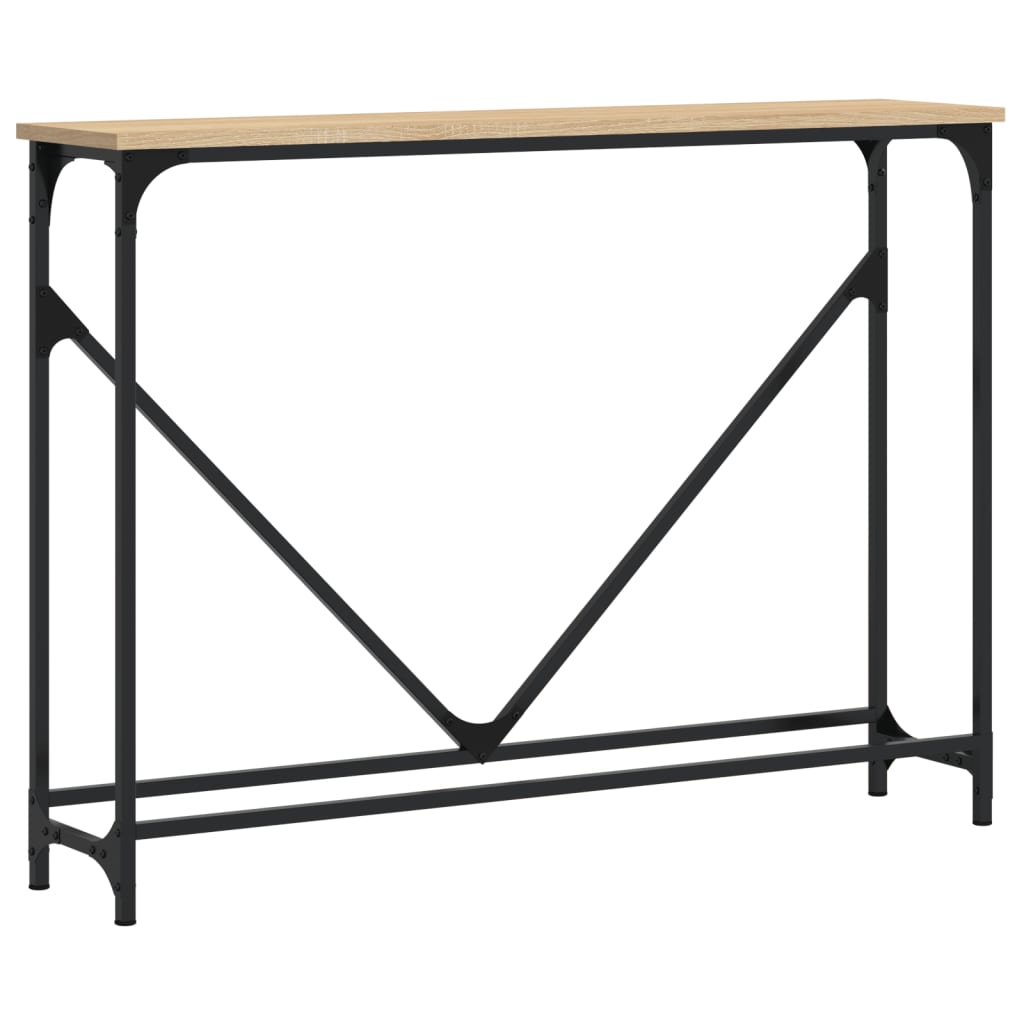 Table console chêne sonoma 102x22,5x75 cm bois d'ingénierie - Xios Store SNC