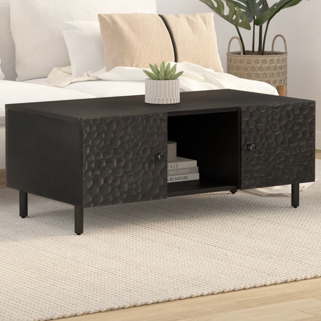 Table basse noir 100x54x40 cm bois massif de manguier Tables basses vidaXL   