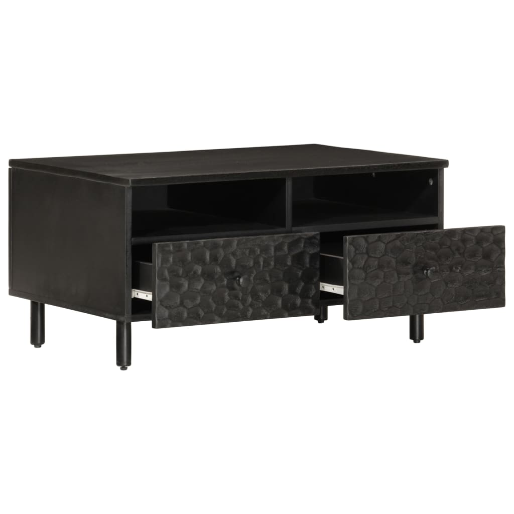 Table basse noir 80x54x40 cm bois massif de manguier Tables basses vidaXL   