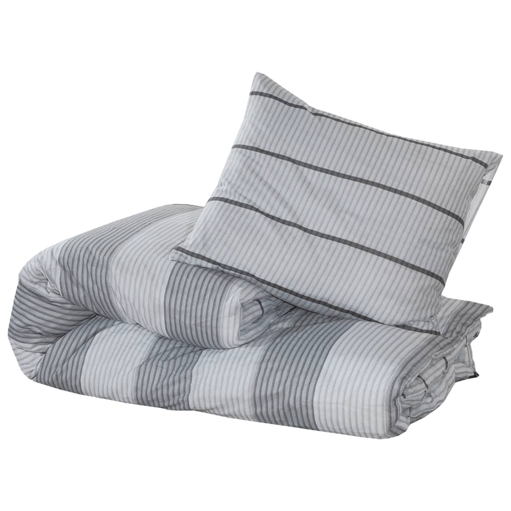 Ensemble de housse de couette Gris 140x200 cm Coton Housses de couette vidaXL   