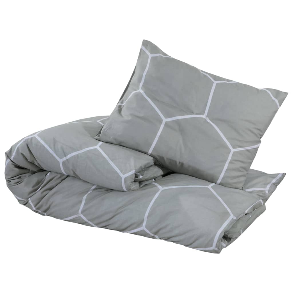 Ensemble de housse de couette Gris 225x220 cm Coton Housses de couette vidaXL   