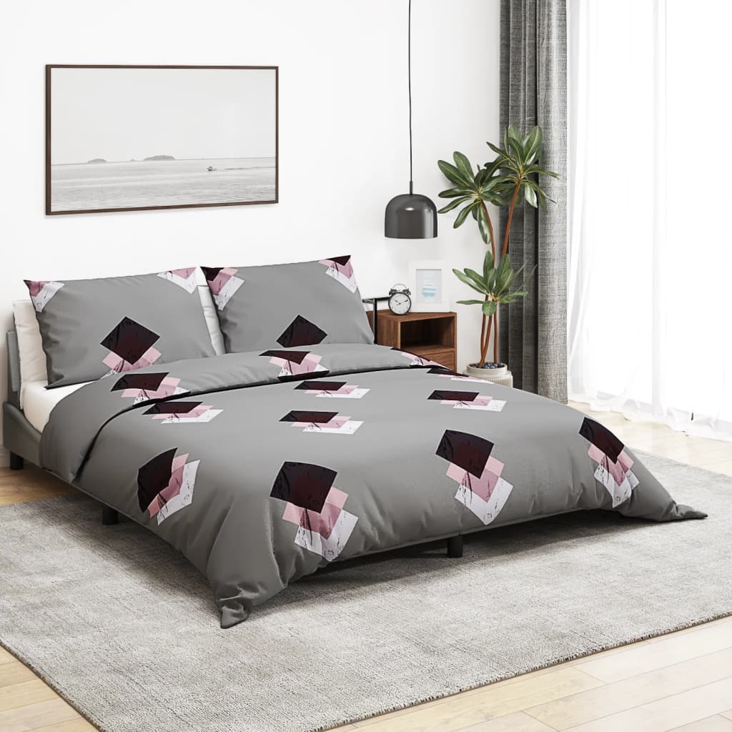 Ensemble de housse de couette Gris 135x200 cm Coton Housses de couette vidaXL   