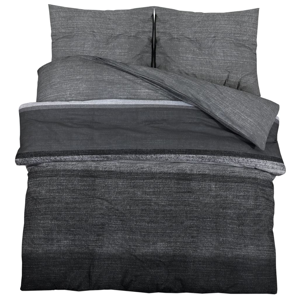 Ensemble de housse de couette gris foncé 140x200 cm Coton Housses de couette vidaXL