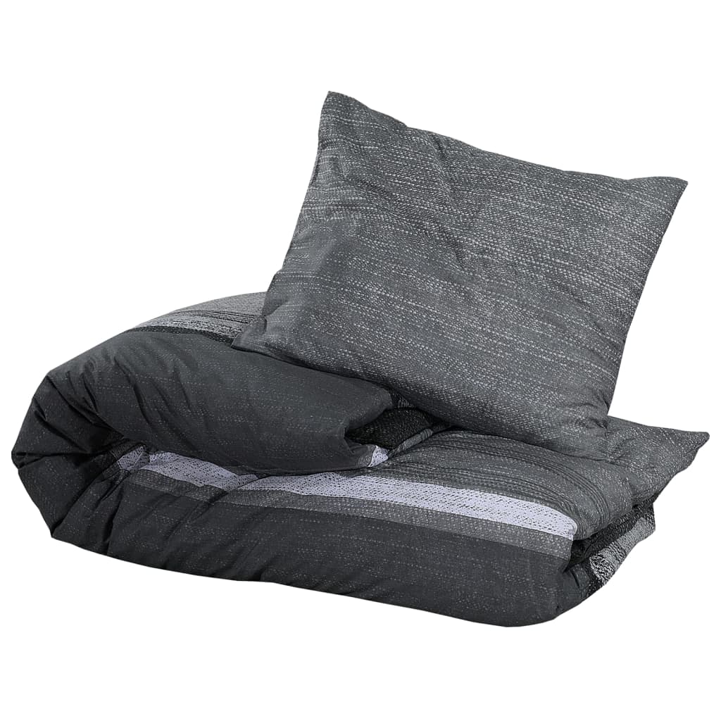 Ensemble de housse de couette gris foncé 240x220 cm Coton Housses de couette vidaXL   