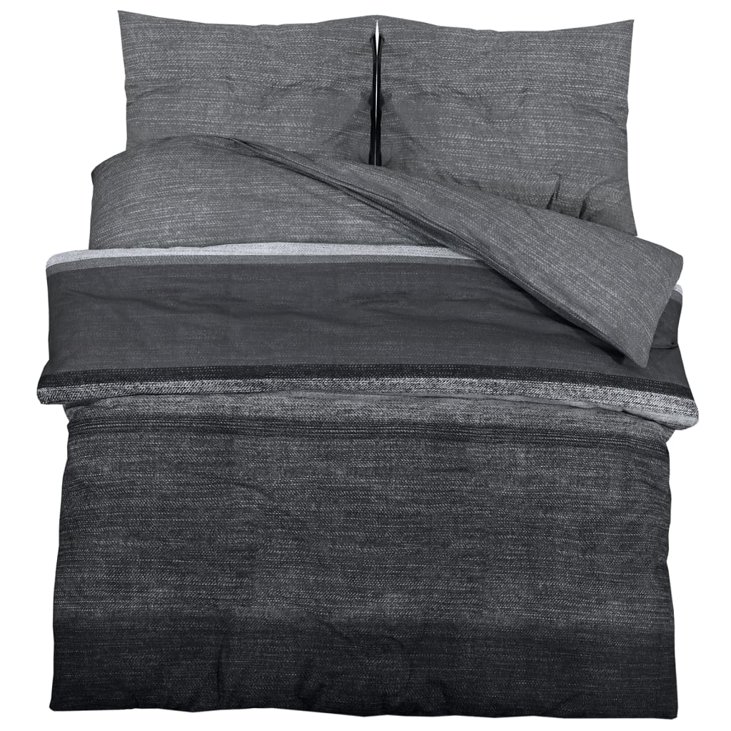 Ensemble de housse de couette gris foncé 140x200 cm Coton Housses de couette vidaXL