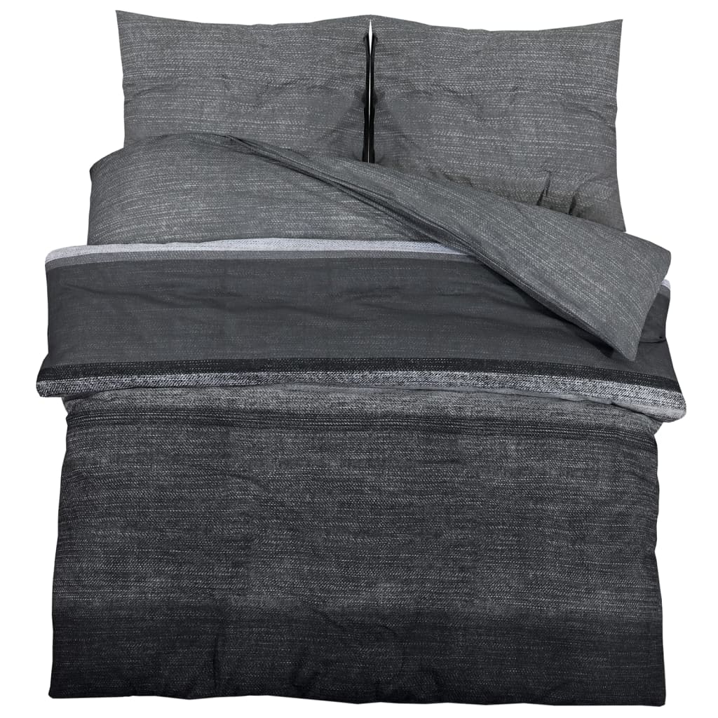 Ensemble de housse de couette gris foncé 200x200 cm Coton Housses de couette vidaXL   