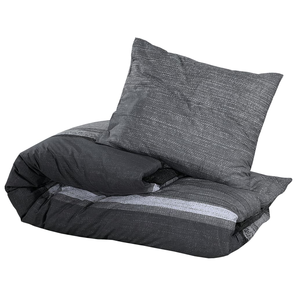 Ensemble de housse de couette gris foncé 200x200 cm Coton Housses de couette vidaXL   