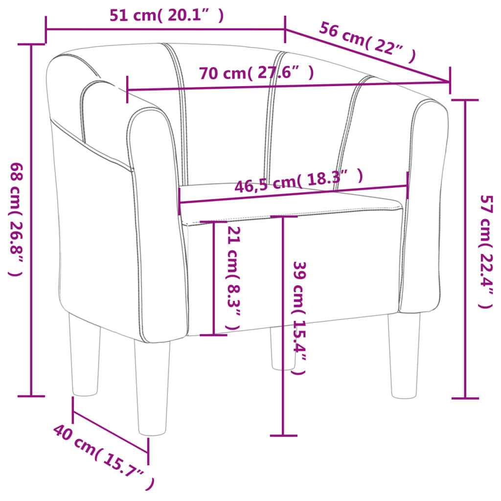 Chaise cabriolet gris foncé tissu Fauteuils vidaXL   