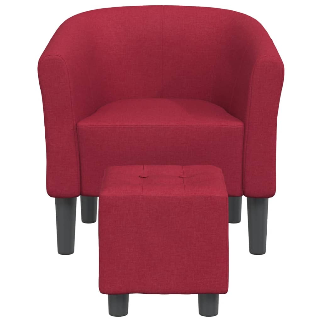 Chaise cabriolet avec repose-pied rouge bordeaux tissu Fauteuils vidaXL   