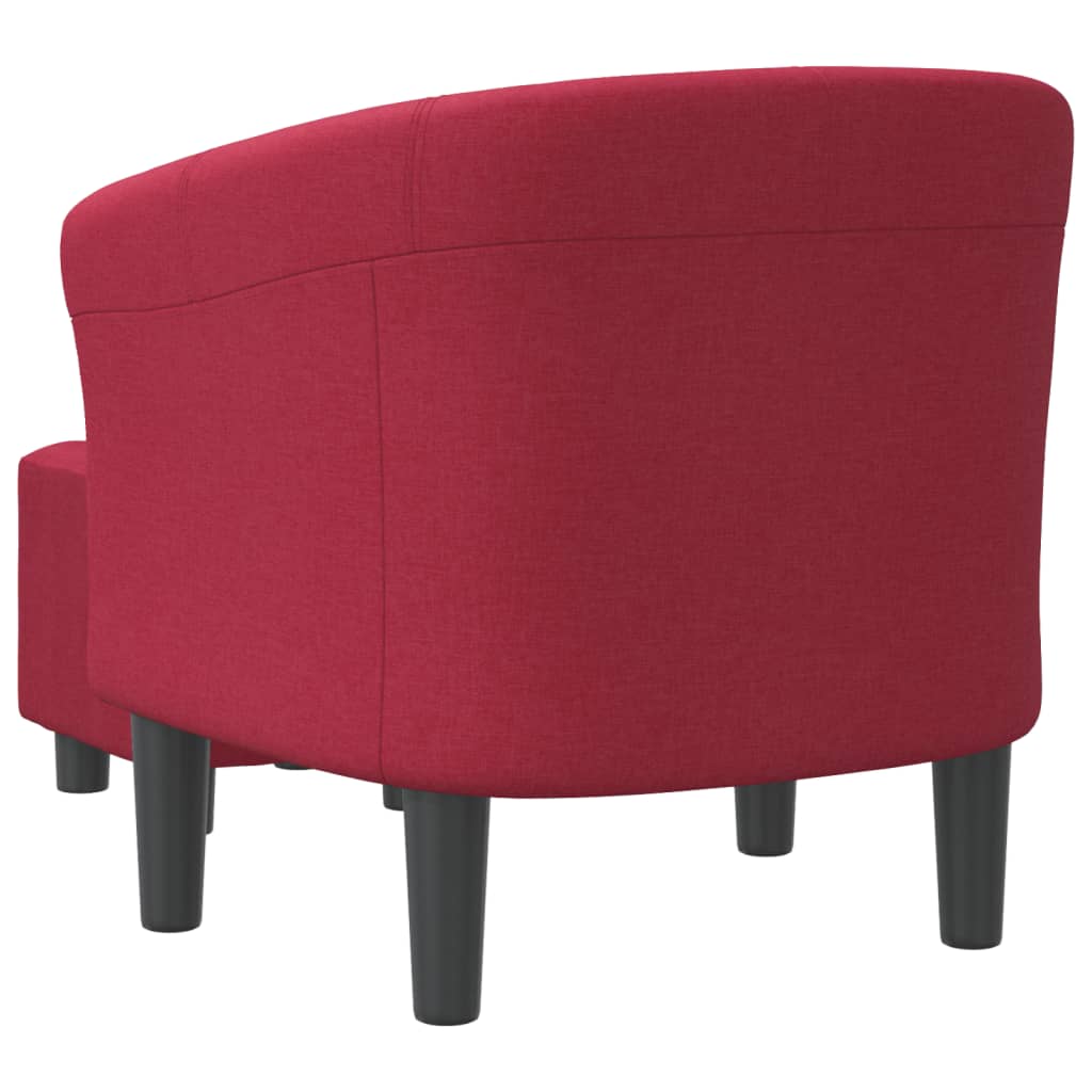 Chaise cabriolet avec repose-pied rouge bordeaux tissu Fauteuils vidaXL   