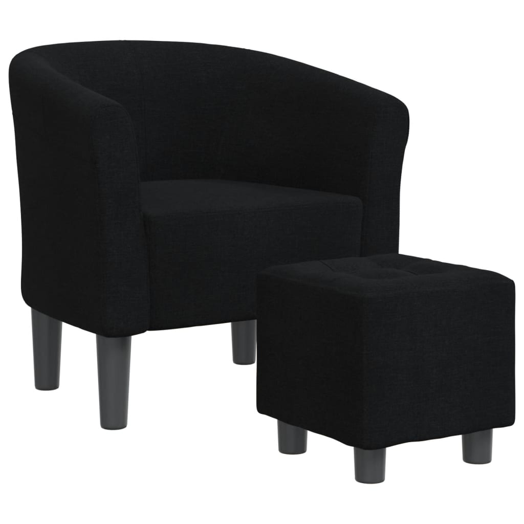 Chaise cabriolet avec repose-pied noir tissu Fauteuils vidaXL   