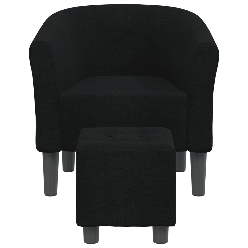 Chaise cabriolet avec repose-pied noir tissu Fauteuils vidaXL   