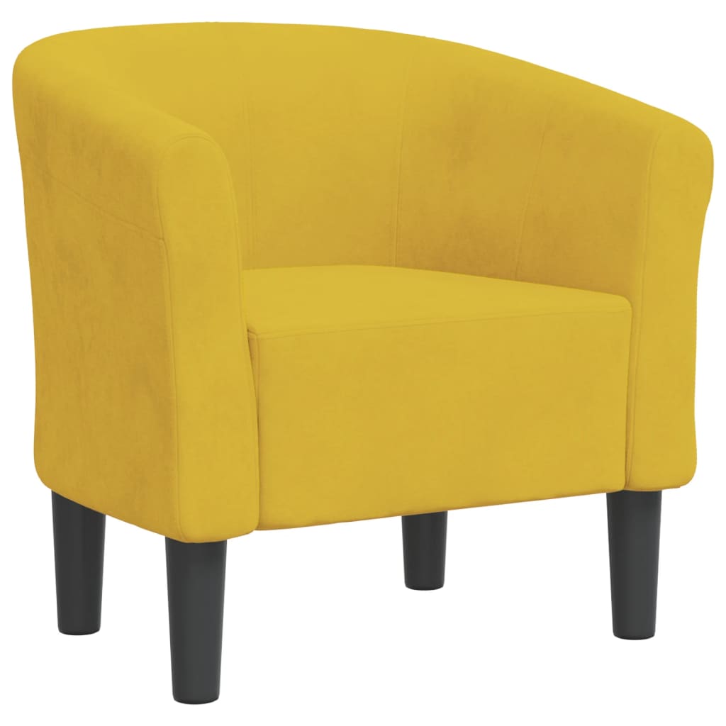 Chaise cabriolet jaune velours - Xios Store SNC