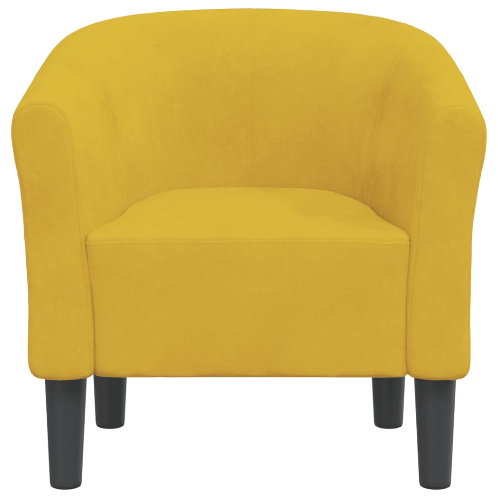 Chaise cabriolet jaune velours Fauteuils vidaXL   