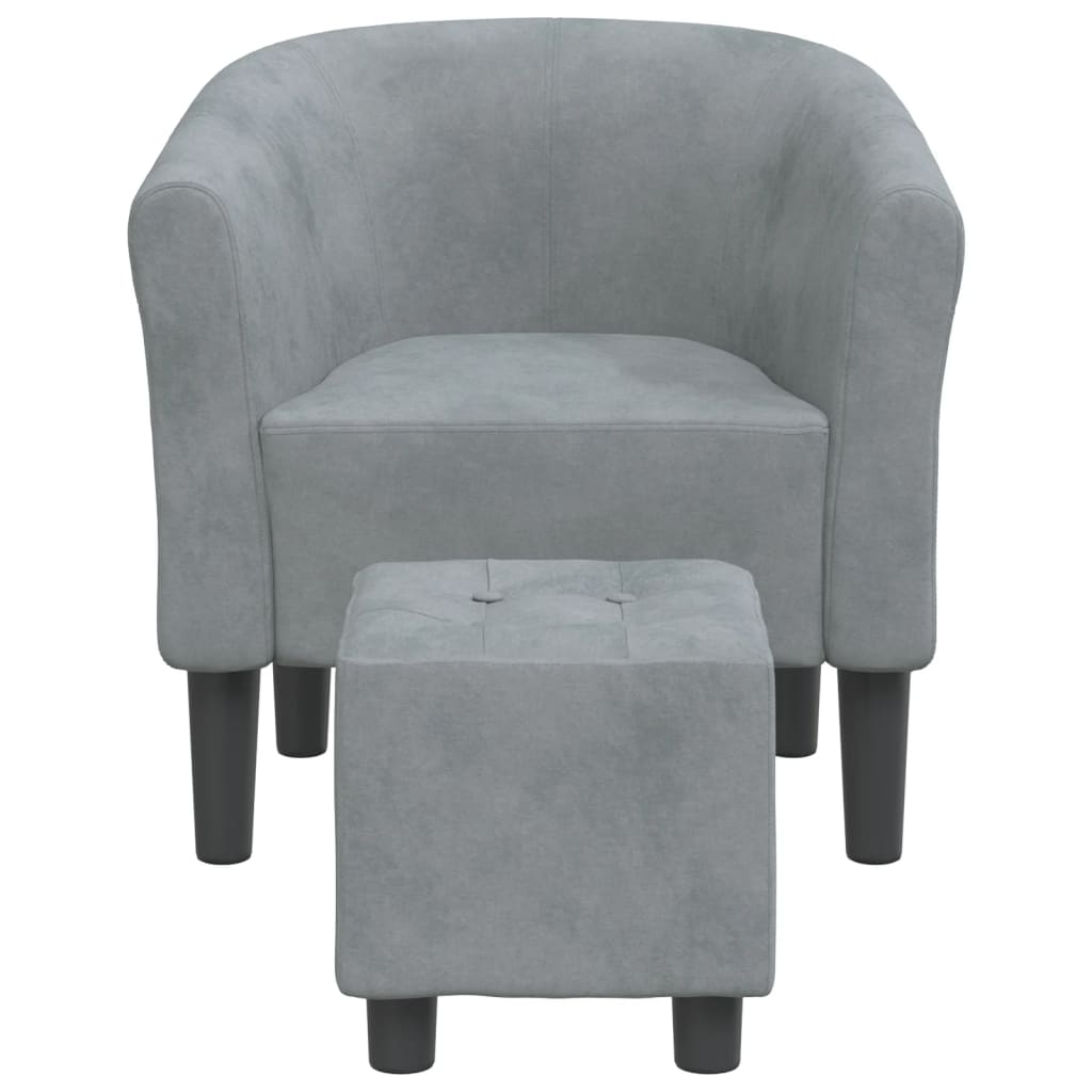 Chaise cabriolet avec repose-pied gris foncé velours Fauteuils vidaXL   