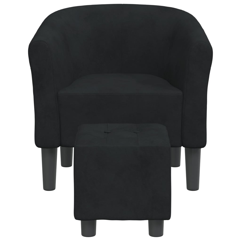 Chaise cabriolet avec repose-pied noir velours Fauteuils vidaXL   