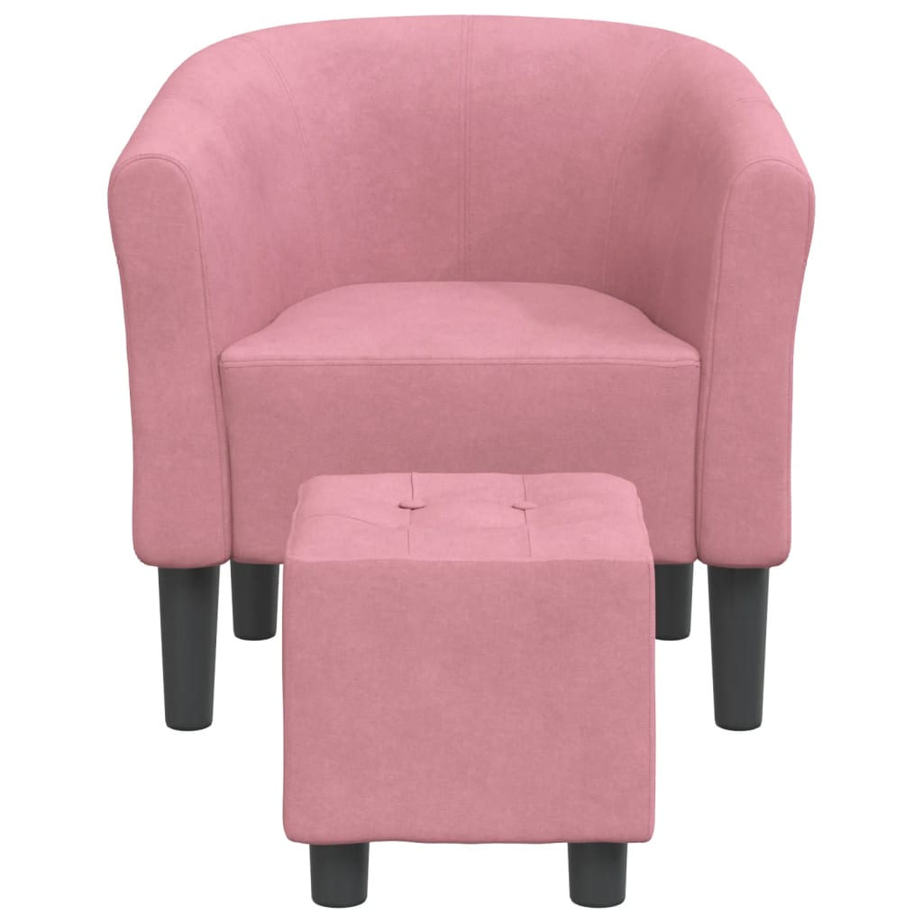 Chaise cabriolet avec repose-pied rose velours Fauteuils vidaXL   