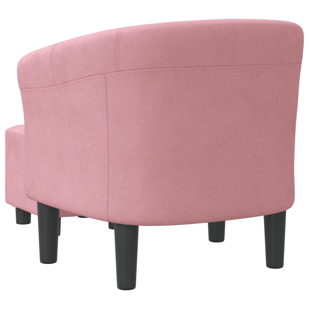 Chaise cabriolet avec repose-pied rose velours Fauteuils vidaXL   