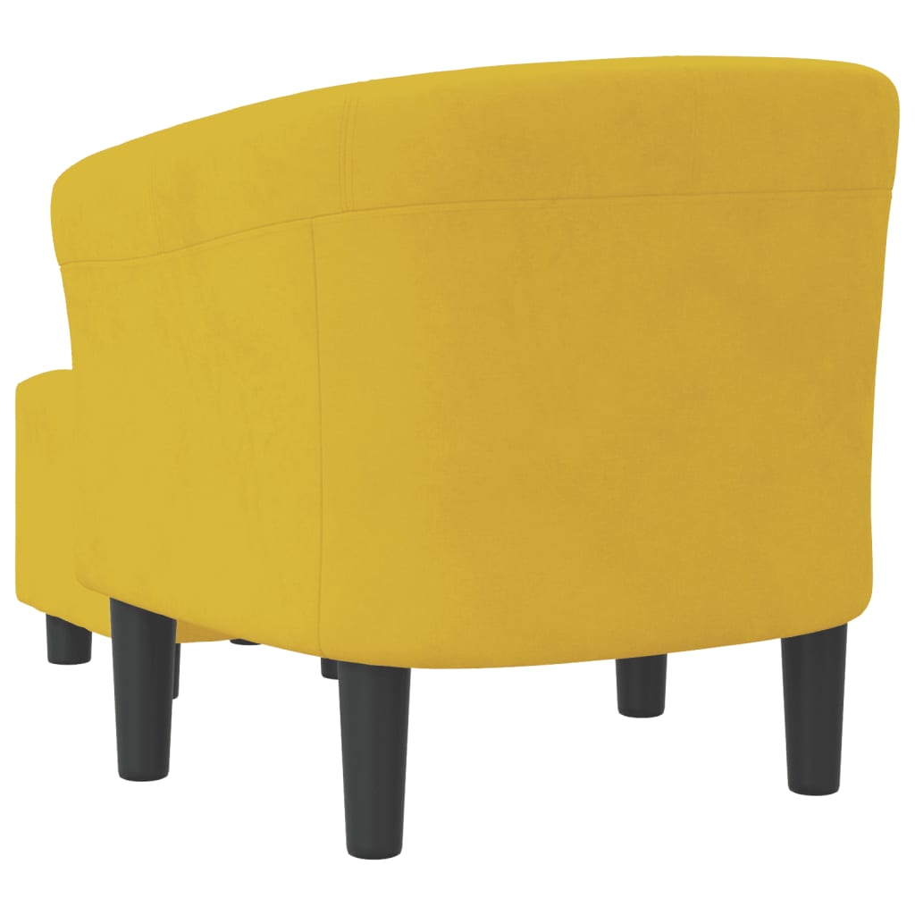 Chaise cabriolet avec repose-pied jaune velours Fauteuils vidaXL   