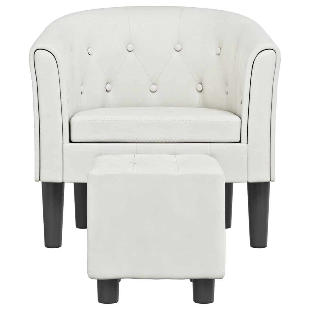 Fauteuil avec repose-pied blanc similicuir Fauteuils vidaXL   