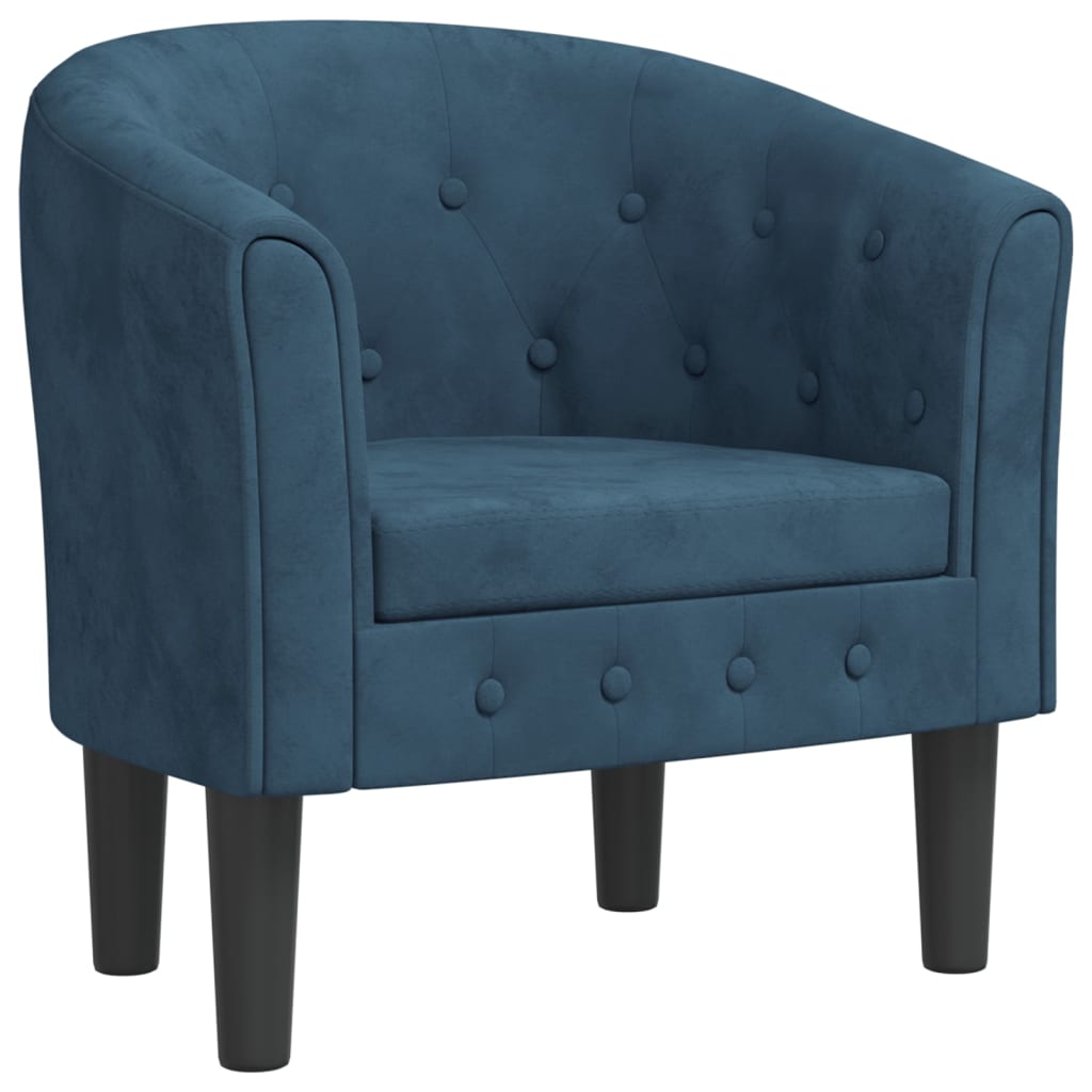 Chaise cabriolet bleu foncé velours Fauteuils vidaXL   