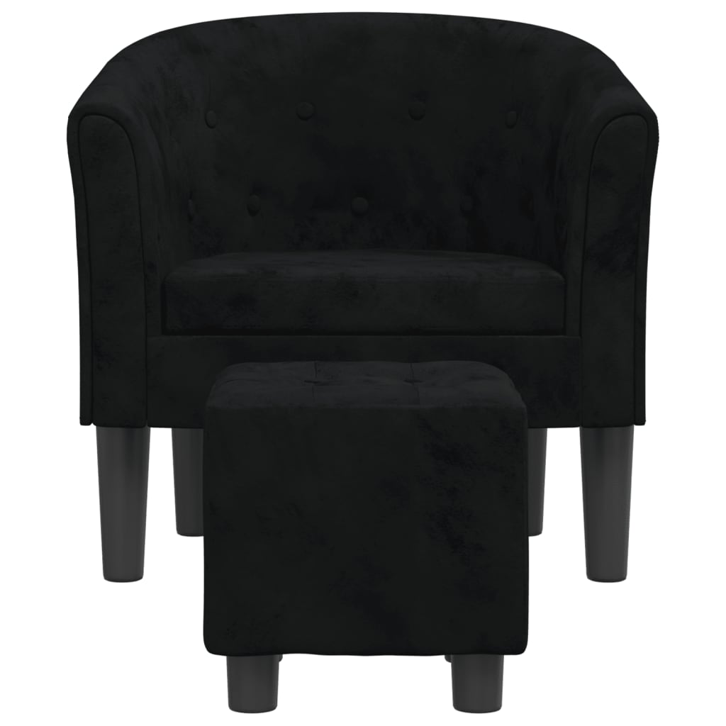 Fauteuil cabriolet avec repose-pied noir velours Fauteuils vidaXL   