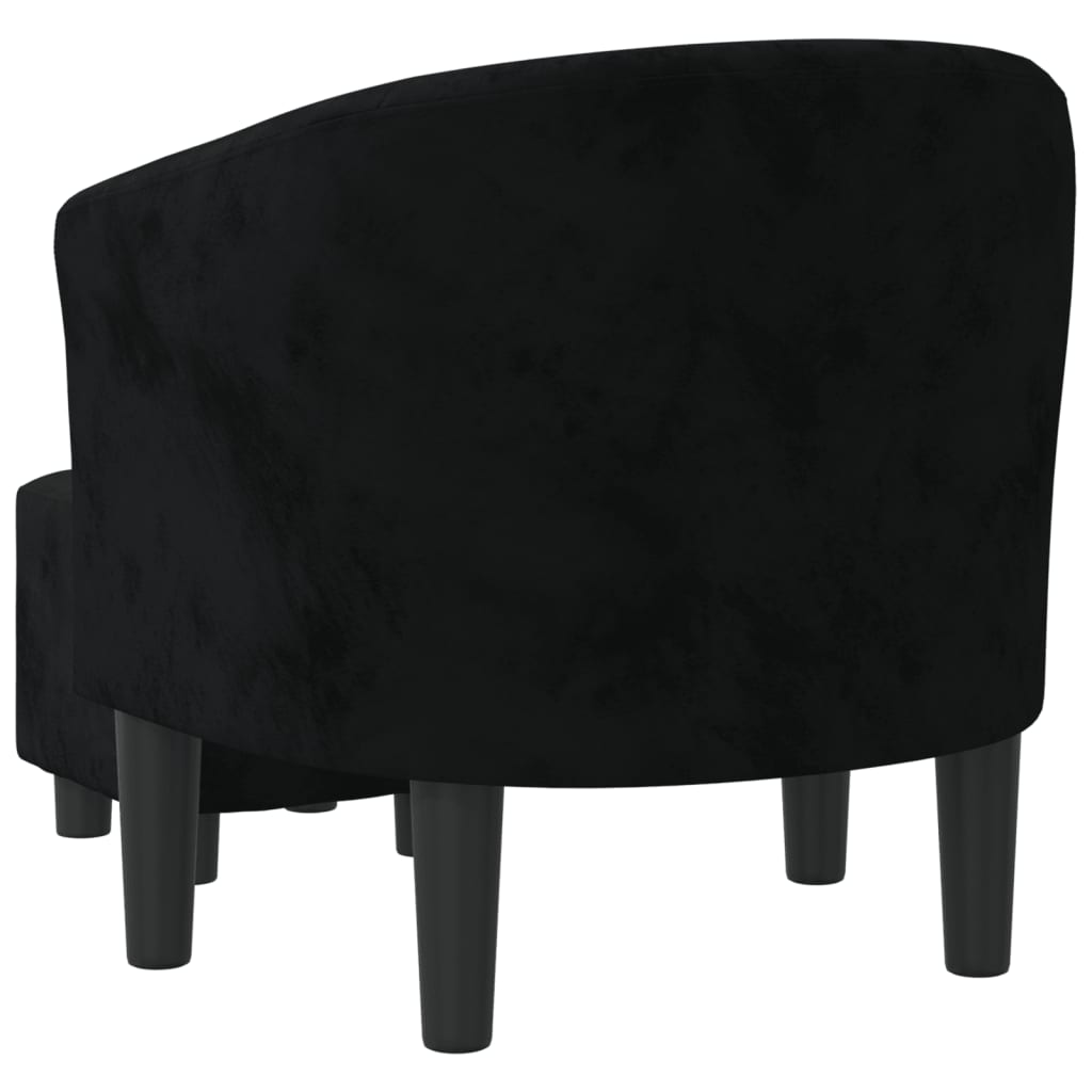 Fauteuil cabriolet avec repose-pied noir velours Fauteuils vidaXL   