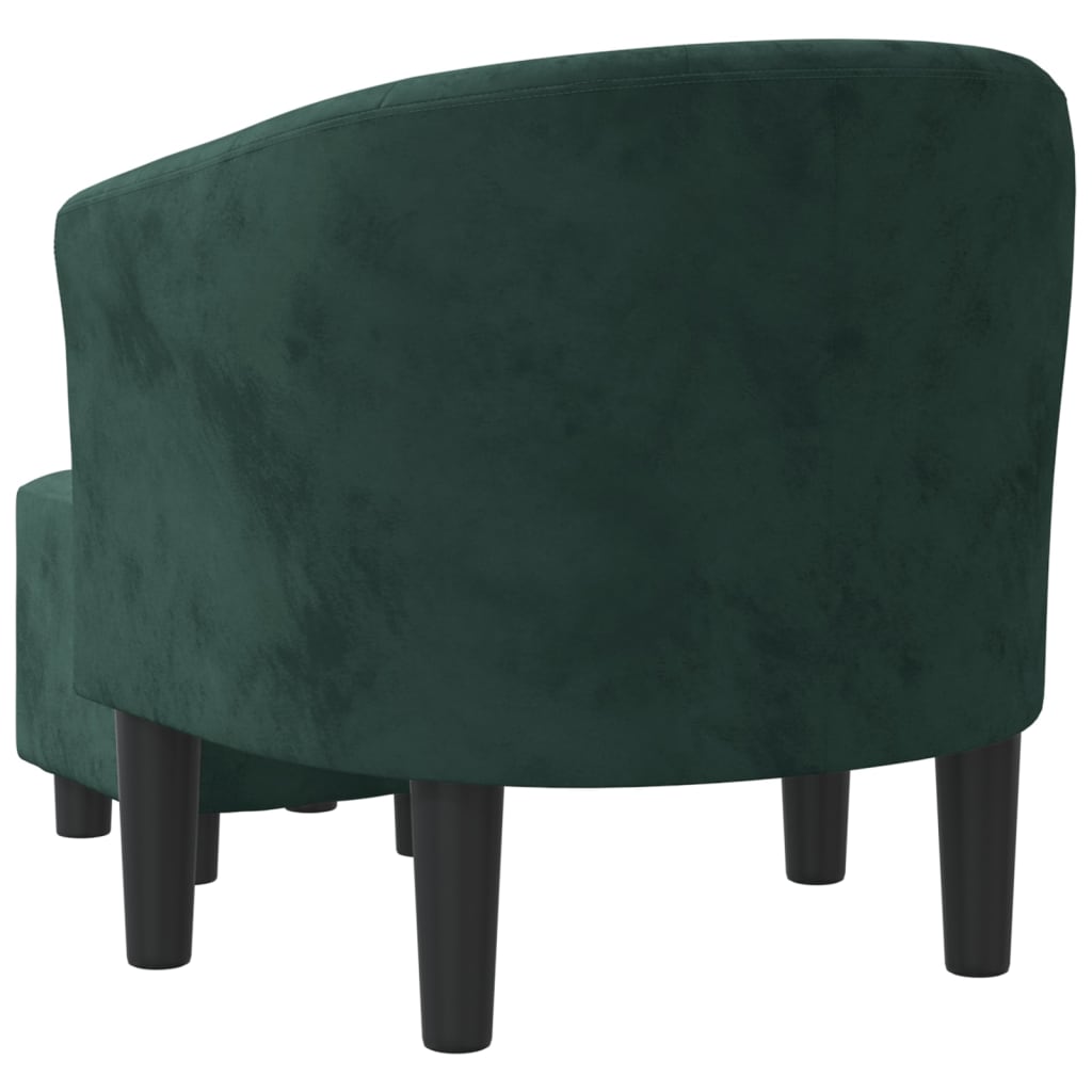 Fauteuil avec repose-pied vert foncé velours Fauteuils vidaXL   