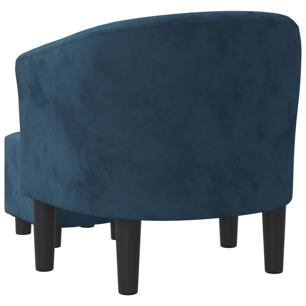 Fauteuil avec repose-pied bleu foncé velours Fauteuils vidaXL   