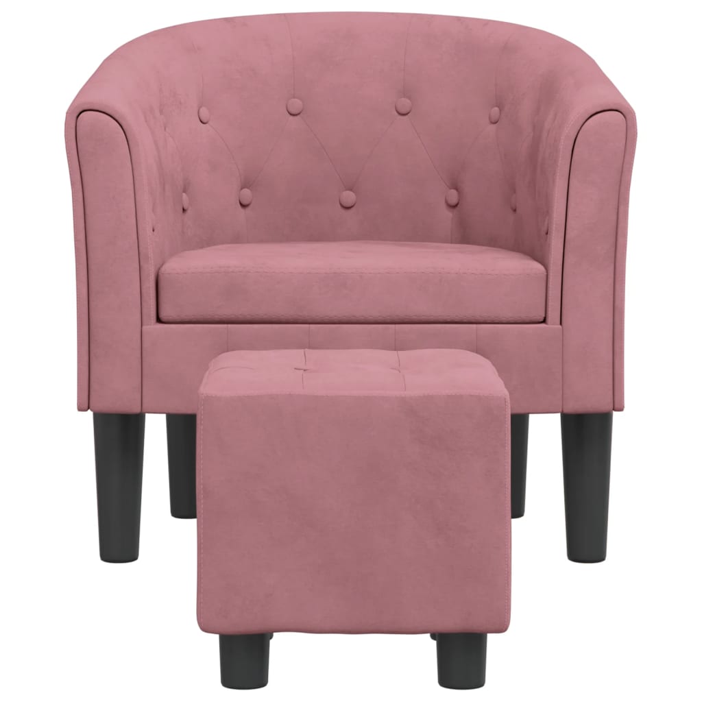 Fauteuil avec repose-pied rose velours Fauteuils vidaXL   