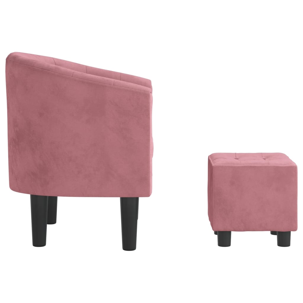 Fauteuil avec repose-pied rose velours Fauteuils vidaXL   