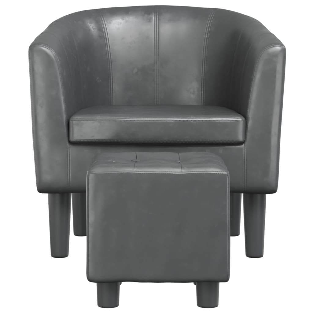 Fauteuil avec repose-pied gris similicuir Fauteuils vidaXL   