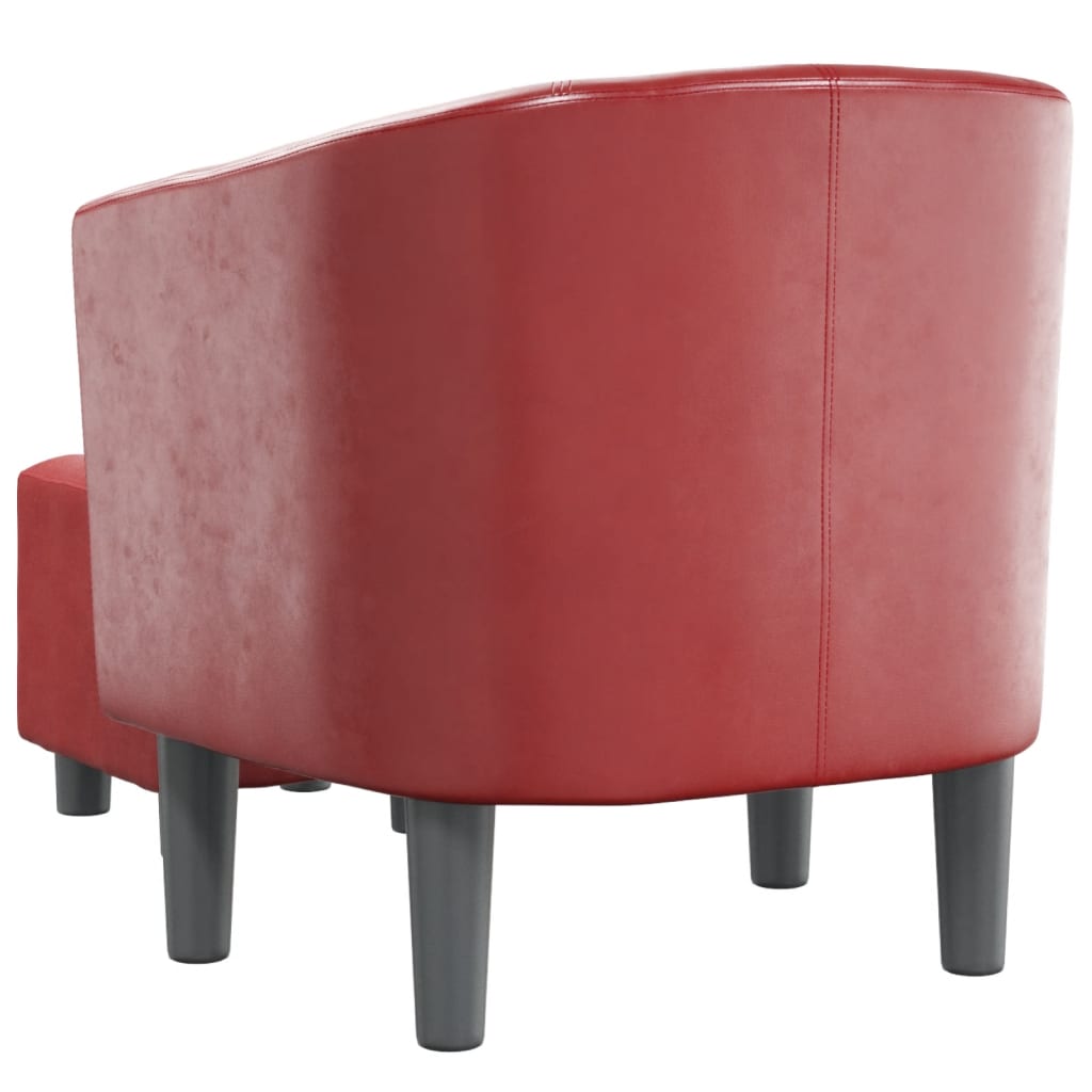 Fauteuil avec repose-pied rouge bordeaux similicuir Fauteuils vidaXL   