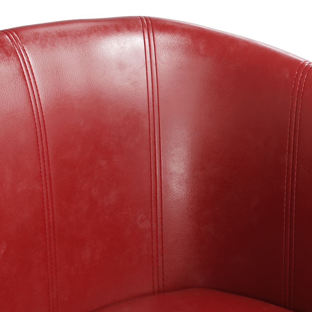 Fauteuil avec repose-pied rouge bordeaux similicuir Fauteuils vidaXL   