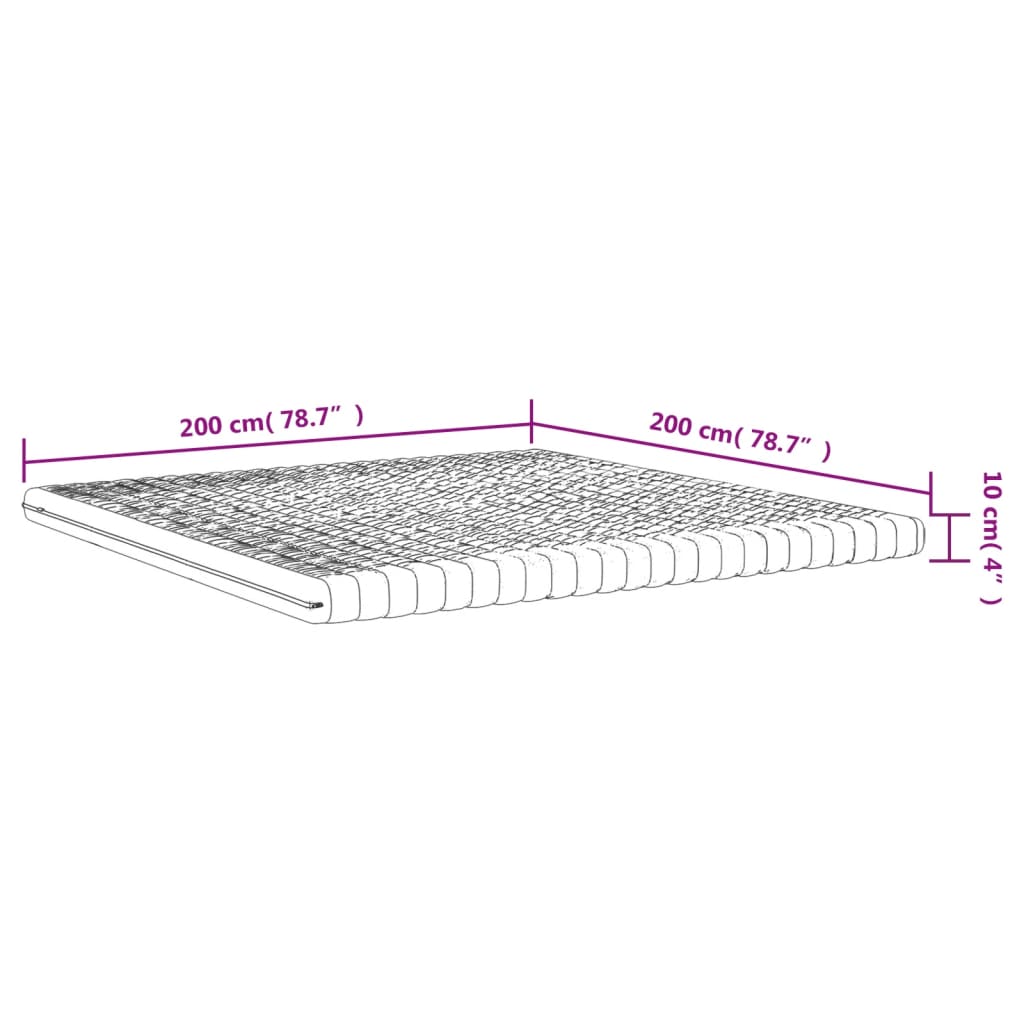 Matelas en mousse blanc 200x200 cm 7 zones dureté 20 ILD Matelas vidaXL   