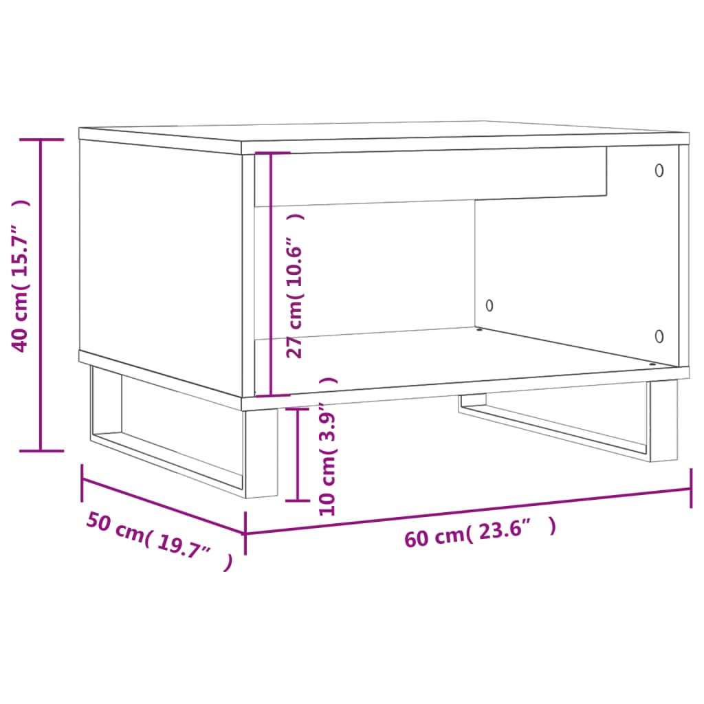 Table basse blanc 60x50x40 cm bois d'ingénierie Tables basses vidaXL