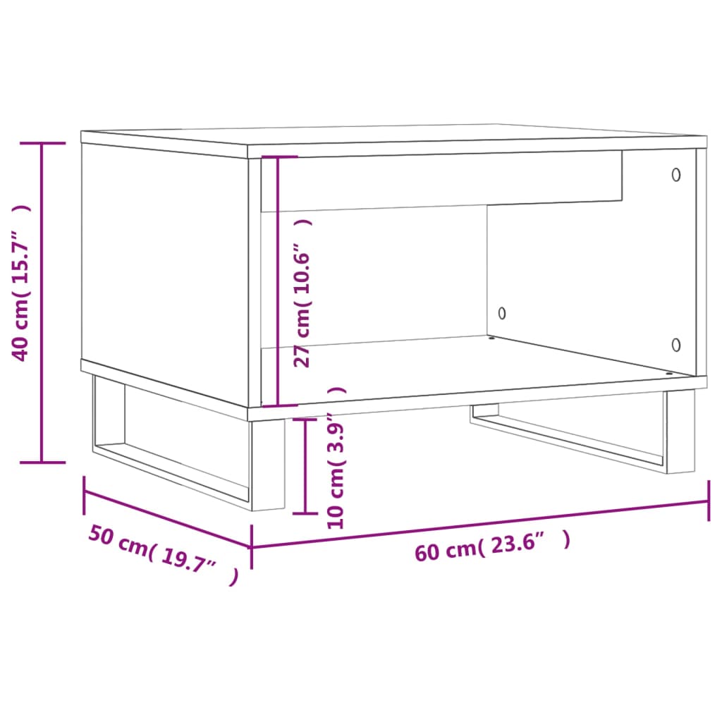 Table basse chêne marron 60x50x40 cm bois d'ingénierie Tables basses vidaXL