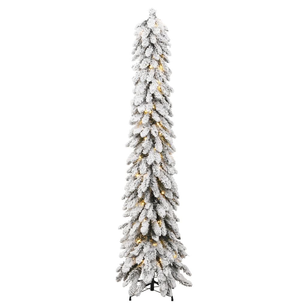 Sapin de Noël artificiel pré-éclairé avec 100 LED/neige floquée - Xios Store SNC