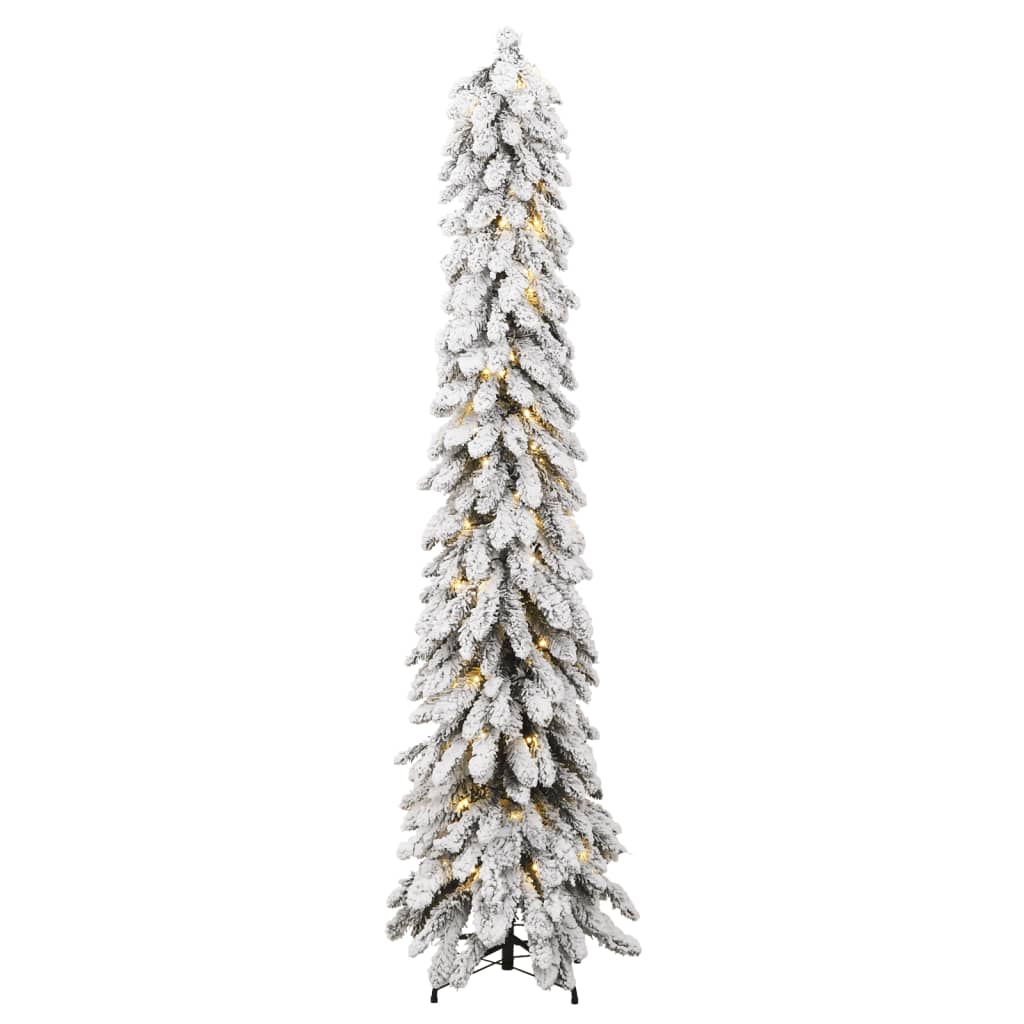 Sapin de Noël artificiel pré-éclairé avec 130 LED/neige floquée - Xios Store SNC